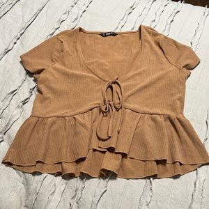 shein brown top